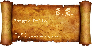 Barger Rella névjegykártya
